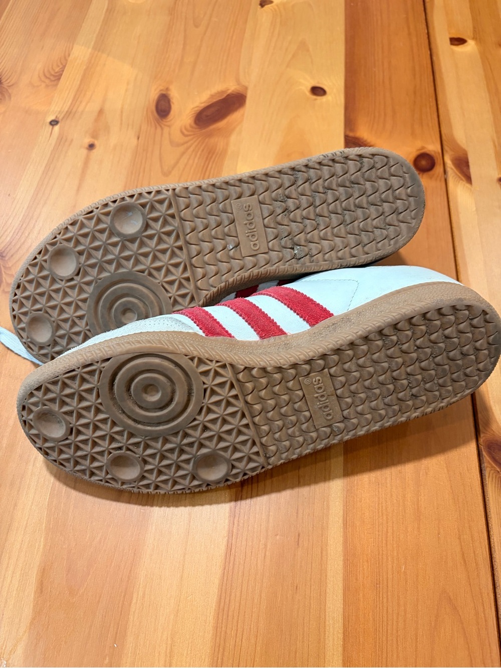Adidas Samba White and Burgundy Classic Sneakers - Picture 5 of 7